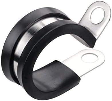 LOKMAN 12 Pack 5/8 Inch Stainless Steel Cable Clamp, Pipe Clamp, Metal Clamp, Rubber Cushioned (5/8 Inch)