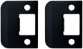 QCAA Solid Brass Extended Lip Strike, 1-3/4''X2-1/4", Matte Black, 2 Pack, Made in Taiwan