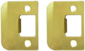 QCAA Solid Brass Extended Lip Strike, 1-3/4''X2-1/4", Polish Brass, 2 Pack, Made in Taiwan