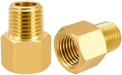 SDTC Tech Brass Pipe Fitting 1/4 NPT Thread Male to 1/4 NPT Thread Female