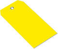 SmartSign 100-Pack Yellow Plastic Tags with Pre-Punched Hole, 4.75" x 2.375", Size#5, 10 mil Tearproof Plastic Tags with Metal Eyelet, Writable Blank Tags for Shipping, Labeling, USA-Made