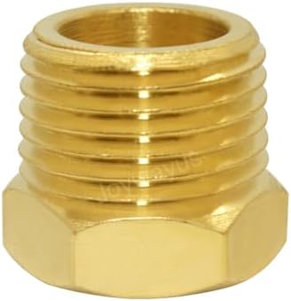 Joywayus 2Pcs Brass Reducing Hex Bushing 1/2" NPT Male to 1/8" NPT Female