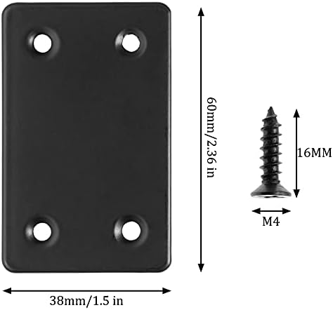 Bonsicoky 8Pcs Flat Straight Brace Brackets, 2.4 x 1.5 / 60 x 38mm