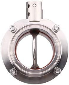 DERNORD 2 Pack 1.5 Inch Tri Clamp Sanitary Butterfly Valve with Pull Handle Stainless Steel 304 Tri Clamp Clover (1.5" Tube OD)
