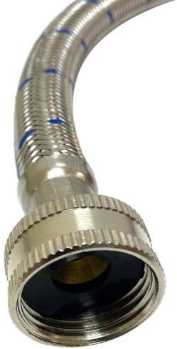 Appli Parts APIH-7234 2-Pack 6 ft Washing Machine Inlet Hose Braided Stainless Steel with Seal 3/4 in NPT Female Fitting works for hot and cold water