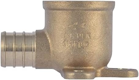 SharkBite 3/4 PEX Pipe x 3/4 Inch FNPT Crimp 90 Degree Drop Ear Elbow, Brass Plumbing Fitting, PEX Pipe, PE-RT, UC340LFA