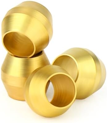 GASHER 100PCS Brass Compression Fitting, Brass Compression Sleeve Ferrules 1/8" Tube OD