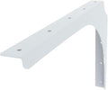 Iron Supports Universal Heavy-Duty Commercial Bracket - Industrial Support Brackets - Steel Mounting Bracket for Shelves, Vanities, Buffets, Desks (White - 12" Deep x 8" High, Right Hand)