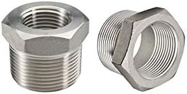 Beduan 304 SS Reducer Hex Bushing 1 Male to 3/8 Female NPT Reducing 2PCS