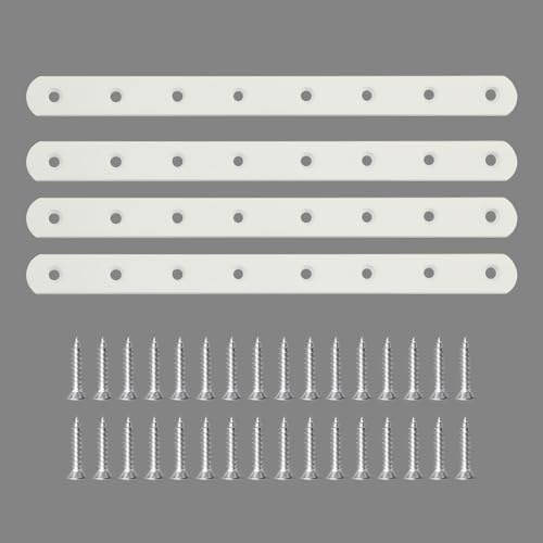 Alise Flat Bracket ,12 Inch White Mending Plate Flat Brace for Wood Shelves