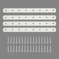 Alise Flat Bracket ,12 Inch White Mending Plate Flat Brace for Wood Shelves
