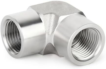 TAISHER 1PCS 304 Stainless Steel 90 Degree Barstock Street Elbow, 1" NPT Female to 1" NPT Female 304 Stainless Pipe Fitting