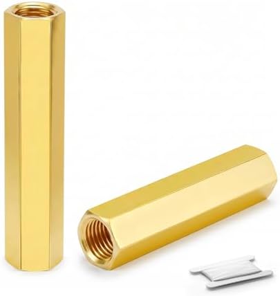 2PCS Brass Pipe Fitting, 3/8" NPT Female Nipple, 6" Length for water/oil/air/fuel