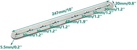 4 Pack Flat Mending Plate for Wood,ULIFESTAR Stainless Steel Straight Brackets 250mm / 10" Length 8 Screw Hole Flat Repair Fixing Wood Brace Joining Plates Connector with Fixing Screws