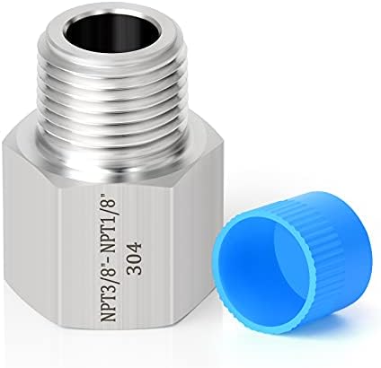 TAISHER 5PCS Forging of 304 Stainless Steel Pipe Fitting, Reducer Adapter, 1/8-Inch Male Pipe x 1/8-Inch Female Pipe