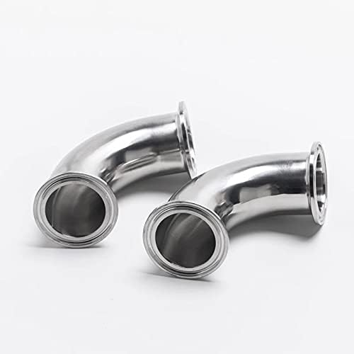 Beduan Elbow 90 Degree 1-1/2" Tube OD Stainless Steel 1.5" Tri Clamp Sanitary Pipe Fitting (Ferrule OD 50.5mm, Pack of 2)