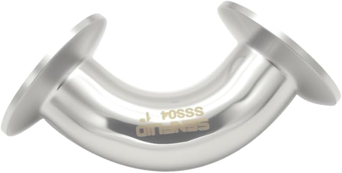 Sanitary Elbow 90 Degree 25mm Pipe OD SS304 Ferrule Tri Clamp 1.5 Inch with 2 Silicone Gaskets