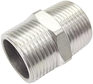 1-1/2" Male to 1-1/2" Male NPT Hex Nipple, Pipe Fittings 304 Stainless Steel Threaded (Pack of 1)