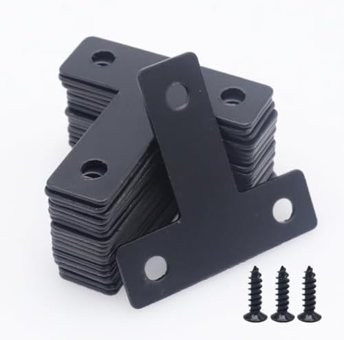 20-Pack Steel T-Shape Mending Plate Corner Brace 1.57 Inch for Wood