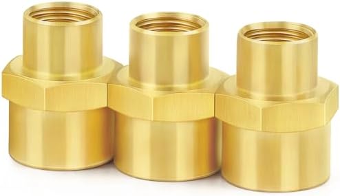 ChillWaves Brass Pipe Fitting, Reducer Hex Coupling 3/4" NPT Female x 1/2" NPT Female Thread Adapter(3-PACK)