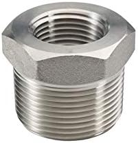 Beduan 304 SS Reducer Hex Bushing 2 Male to 3/4 Female NPT Reducing