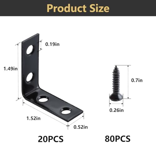 HOME MASTER HARDWARE 1-1/2" L Brackets, 20 Pack Metal Corner Braces