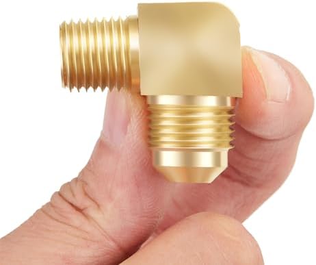 Litorange 1 PCS Heavy Duty Metals Brass Tube Fitting, 90 Degree Elbow Adapter, 3/8" Flare x 1/4" Male NPT Pipe(Pack of 1)