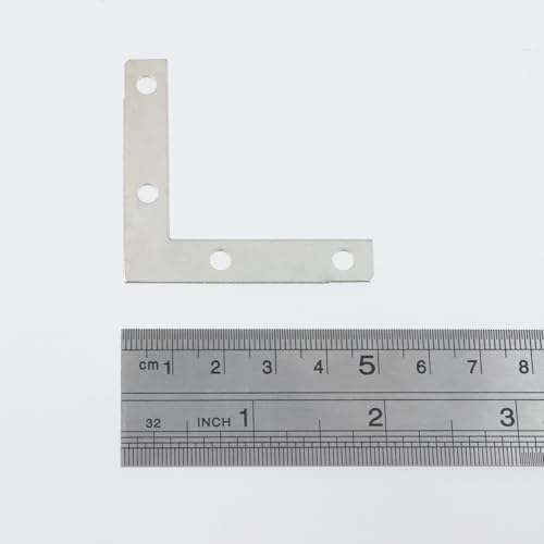 Wealrit 40PCS Silver L Flat Shape Brace Corner Bracket,1.97" Support Brace