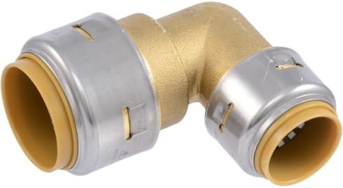 SharkBite Max 1 x 3/4 Inch 90 Degree Reducing Elbow, Push to Connect Brass Plumbing Fitting, PEX Pipe, Copper, CPVC, PE-RT, HDPE, UR278A