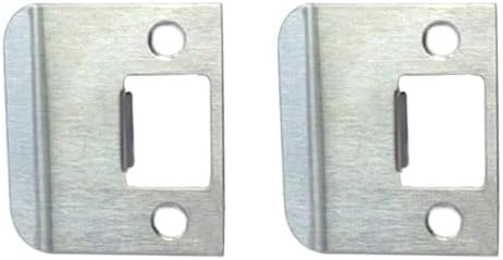 QCAA Stainless Steel Extended Lip Strike, 2''X2-1/4, Brush Satin Nickel, 2 Pack, Made in Taiwan