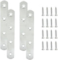4 Pack 5 Inch Stainless Steel Flat Plate Straight Bracket