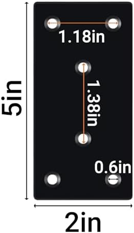 Black Flat Mending Plates,Stainless Steel Straight Mending Joining Plates, Heavy Duty Metal Brackets for Brace, Repair Fixing Bracket Plates for Wood Furniture Fence Bookcase (50mm)