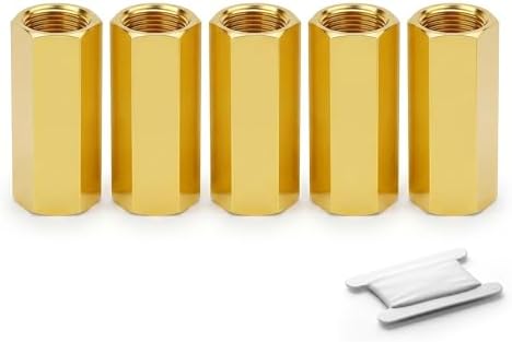 5PCS Brass Pipe Fitting, 3/8" NPT Female Nipple, 2" Length for water/oil/air/fuel