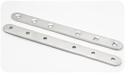 7.6 Inch Stainless Steel Straight Brace, Flat Straight Support, Repair Fixed Bracket Connector, Heavy Duty Furniture Repair Fixing Joint with Screw, 2PCS