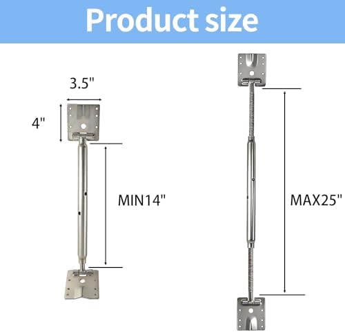 Adjustable Wall Brace，Concrete Turnbuckle Form Aligner，Secure Column & Wall Form Support，Kick Brace for Concrete Forms， Fast Bracing & Alignment，Ends Swivel 180 Degrees (14" - 25" Length)