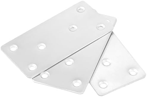 30 Packs 4x2 Inches Stainless Steel Flat Straight Brace Brackets, Mending Joining Plates, Metal Mending Plates with Screws for Furniture Repairing, 2 mm Thickness
