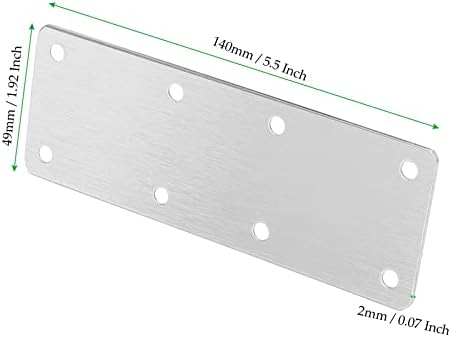 20 Pack 5-1/2 x 2 Inch Flat Mending Plates, Stainless Steel Flat Straight Brace Repair Fixing Brackets with Screws, Mending Joining Plates for Furniture Repairing, 1.9 mm Thickness
