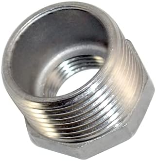 1/4" Male NPT to 1/8" Female NPT Female Reducing/Reducer Bushing Pipe Fitting,Adapter,Stainless Steel SS 304 Hex Bushing (1" Male to 1/2" Female)