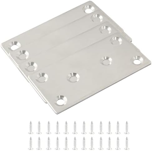 Bonsicoky 8 Pcs Flat Straight Brace Brackets, 3.15" x 1.5" / 80mm x 40mm