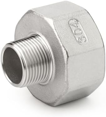 TAISHER 2PCS 304 Stainless Steel Pipe Fitting, Reducer Adapter, 1/2" NPT Male x 1-1/4" NPT Female