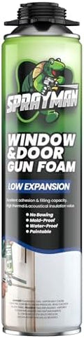 Sprayman Window & Door Expanding Spray Foam - (1x24oz) Low Expansion Polyurethane Spray Foam for Doors, Windows & Walls, Gun Use & Reuseable, Gun&Cleaner NOT Included - 1 Pack