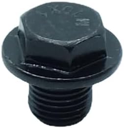 M10X1 Plug Metric Male Thread Hex Head Pipe Plug with Flange Black Carbon Steel Fitting for Terminate Pipe Ends 2 pcs