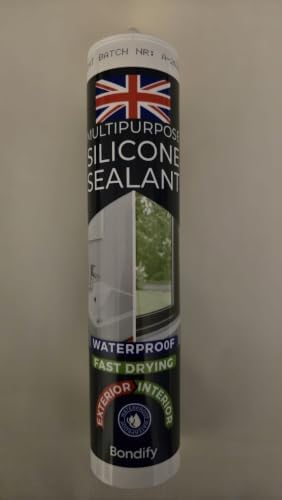Waterproof Clear Silicone Caulk for Window & Door, Kitchen & Bathroom, Silicone Sealant Clear, Solvent Free, 10oz Cartridge, Ideal for Sink, Sanitary, Bath, Shower Sealant, Window Frame Sealant