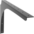 Iron Supports Universal Heavy-Duty Commercial Bracket - Industrial Support Brackets - Steel Mounting Bracket for Shelves, Vanities, Buffets, Desks (Matte Black - 18" Deep x 12" High, Left Hand)
