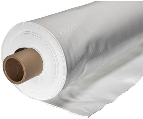 Farm Plastic Supply - Crawl Space Vapor Barrier - 20 mil - White Heavy Duty Plastic Sheeting - Thick Polyethylene Film, Drop Cloth Vapor Barrier Covering for Crawlspace and Basement (24' x 10')