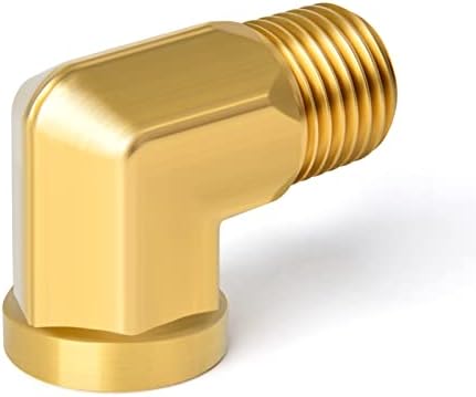 TAISHER 5pcs 90 Degree Barstock Street Elbow, 1/4 Inch NPT Male Pipe to 1/4 Inch NPT Female Brass Pipe Fitting