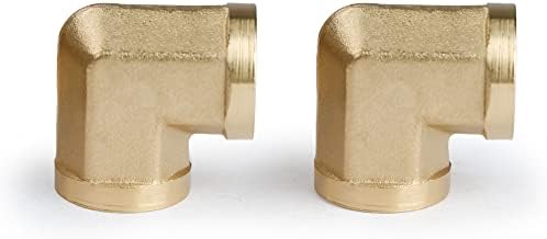 U.S. Solid 2pcs 90 Degree Barstock Street Elbow Brass Pipe Fitting 1/4" NPT Female Pipe to 1/4" NPT Female