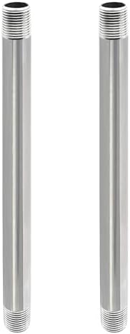 GeilSpace 1/2" x 12" 304 Stainless Steel Nipple Pipe Fitting, NPT Threaded