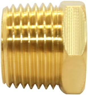 Joywayus 5Pcs Brass Reducing Hex Bushing 1/2" NPT Male to 3/8" NPT Female