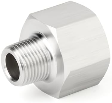 TAISHER 5PCS 304 Stainless Steel Pipe Fitting, Reducer Adapter, 3/8" NPT Male x 3/4" NPT Female